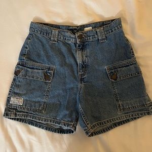 Vintage Levi’s high rise 5 inch inseam denim shorts